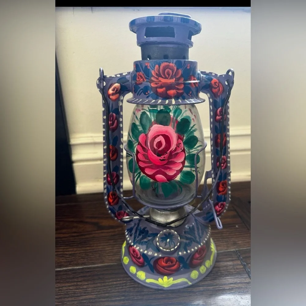 Truck Art Pakistani Floral Hand-Painted Lantern